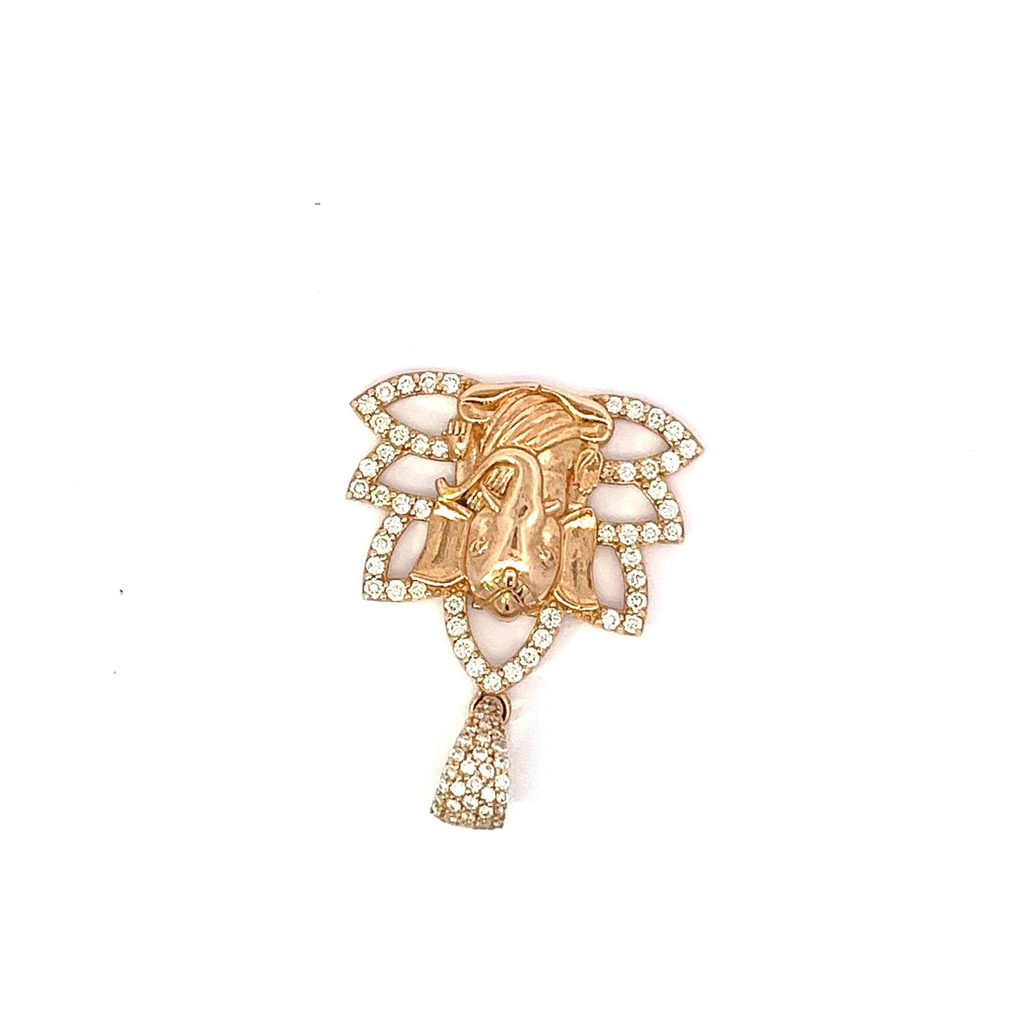 14kt Yellow Gold Ganesh Ji Diamond Pendant 1.12ctw