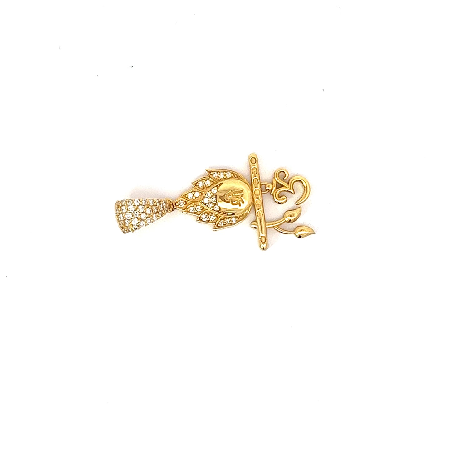 14kt Yellow Gold Om Diamond Pendant 0.40ctw