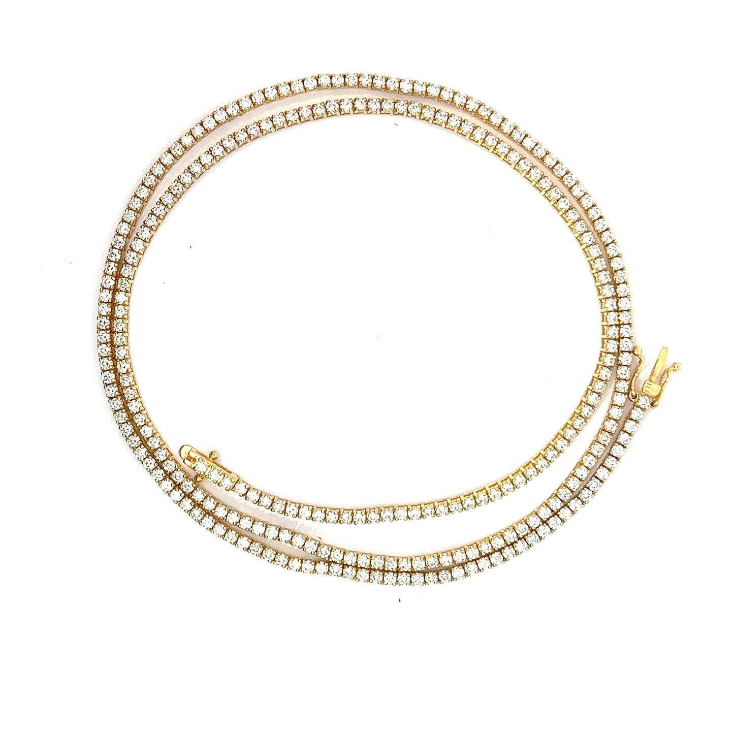 14kt Yellow Gold Diamond Tennis Chain 22" 2ptrs 5.31ctw