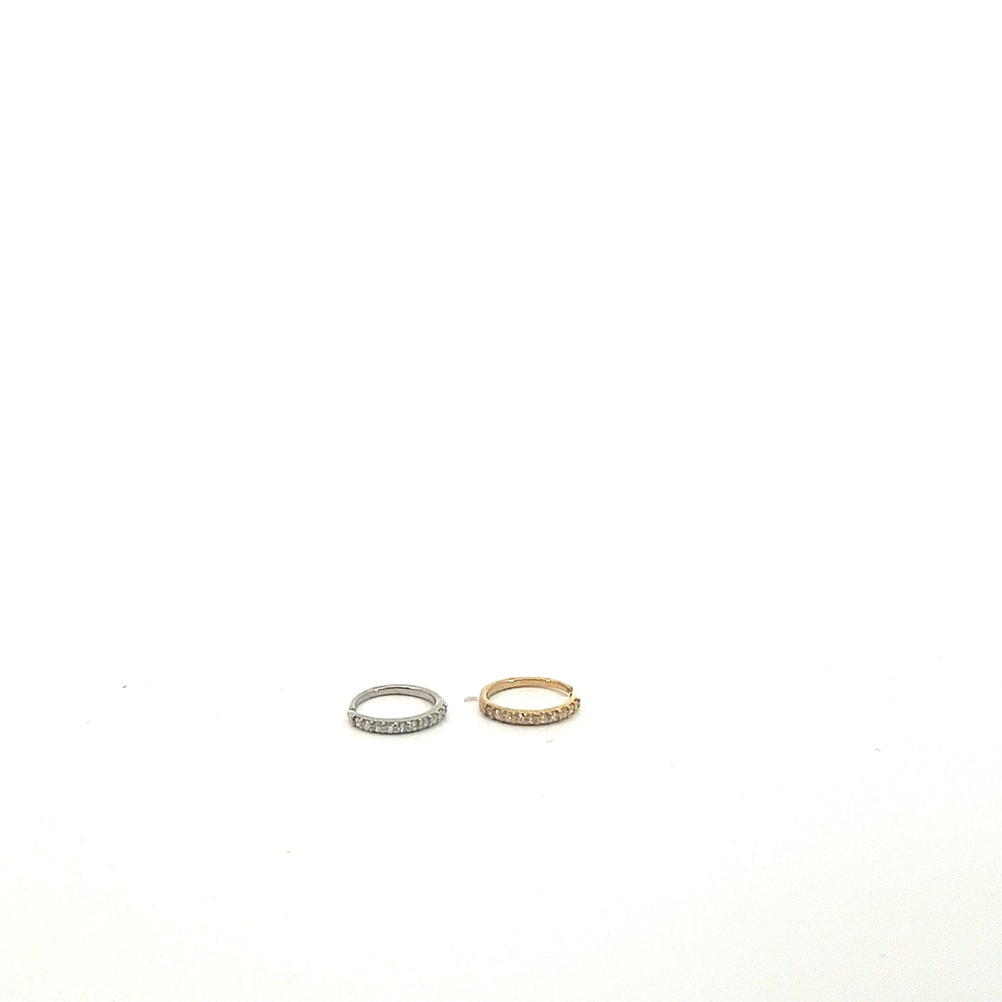 18kt White/Yellow Gold Twisted Nose Stud 0.03ctw