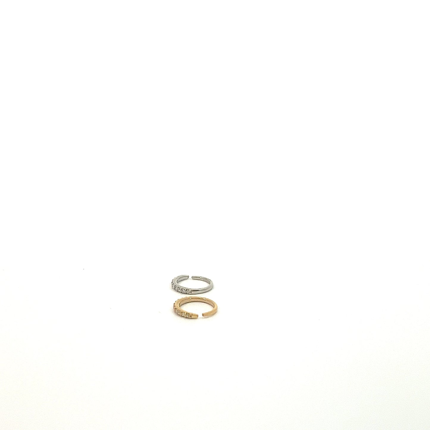 18kt White/Yellow Gold Twisted Nose Stud 0.03ctw