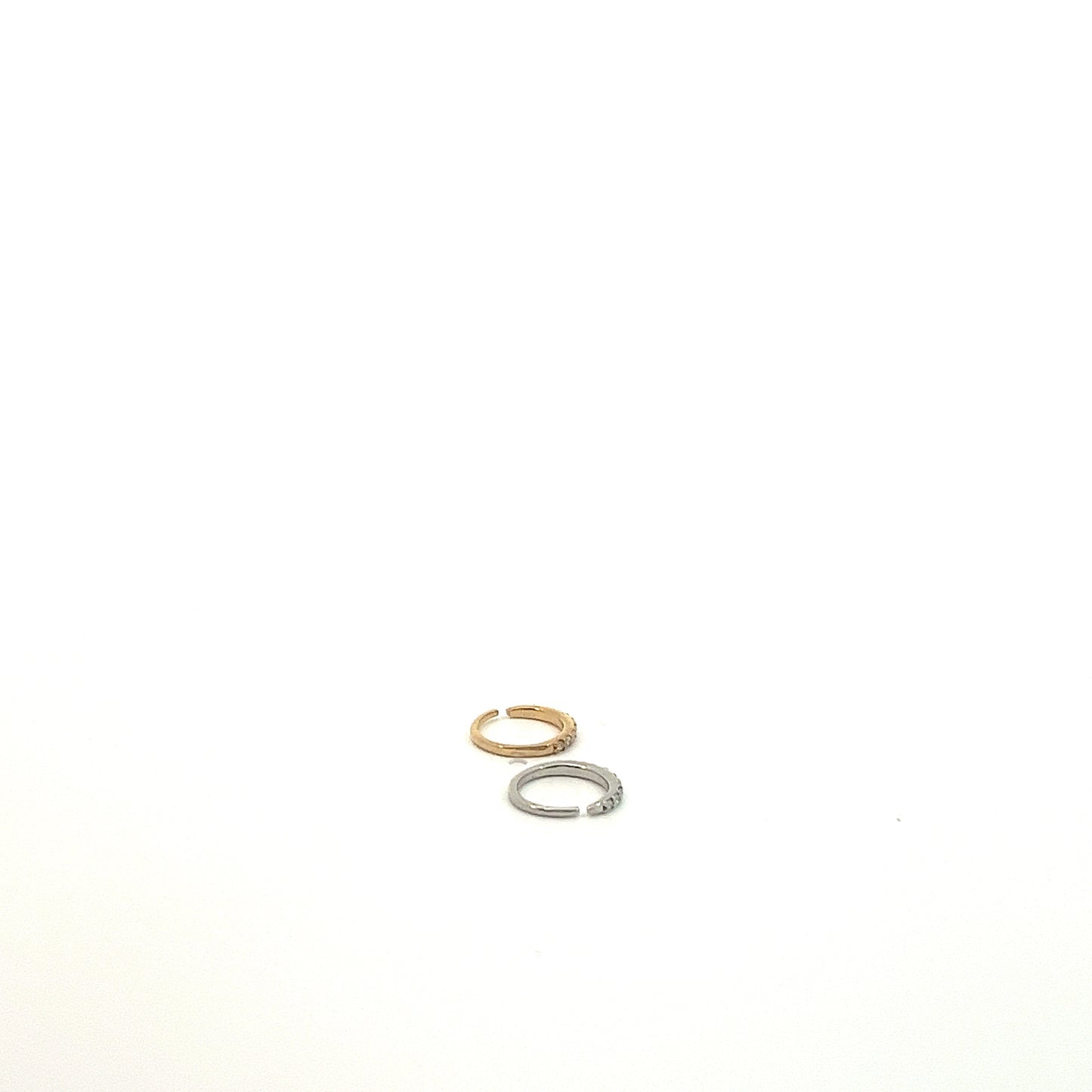 18kt White/Yellow Gold Twisted Nose Stud 0.03ctw
