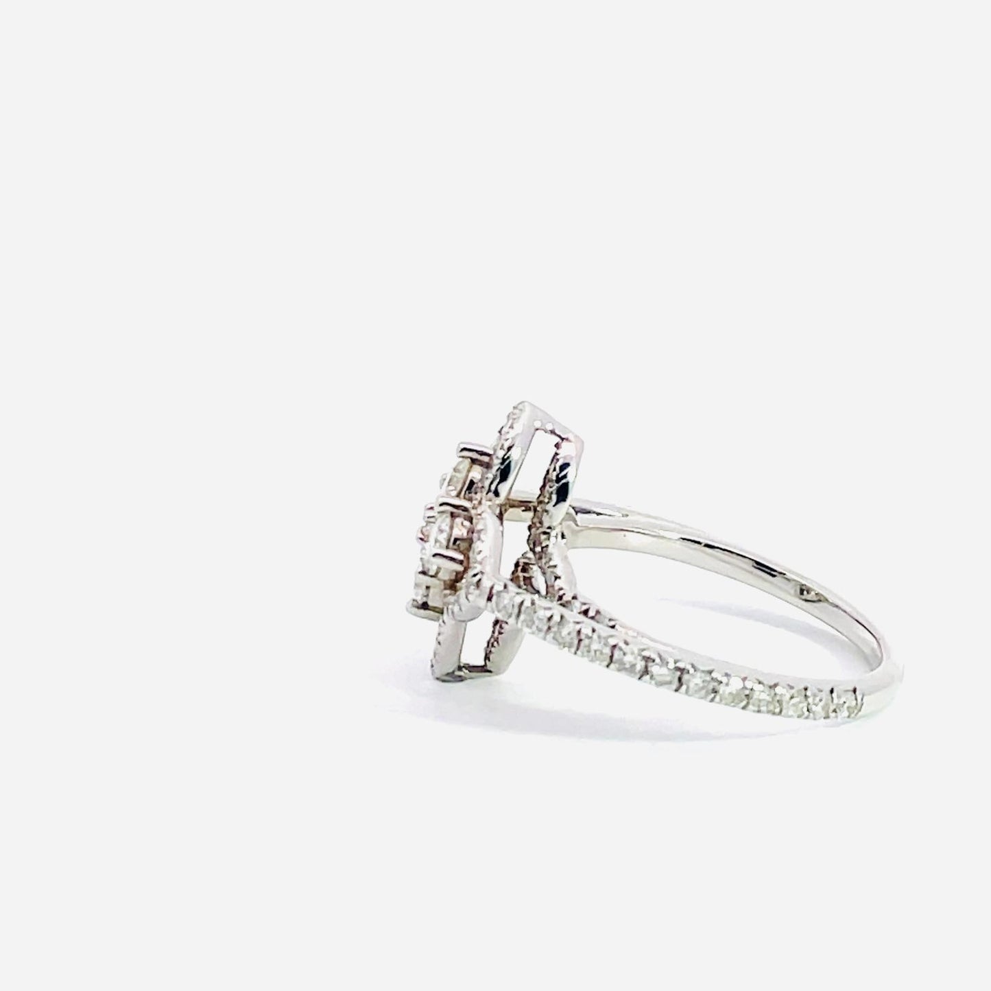 14 K White Gold Fancy Rings 1.25 cttw