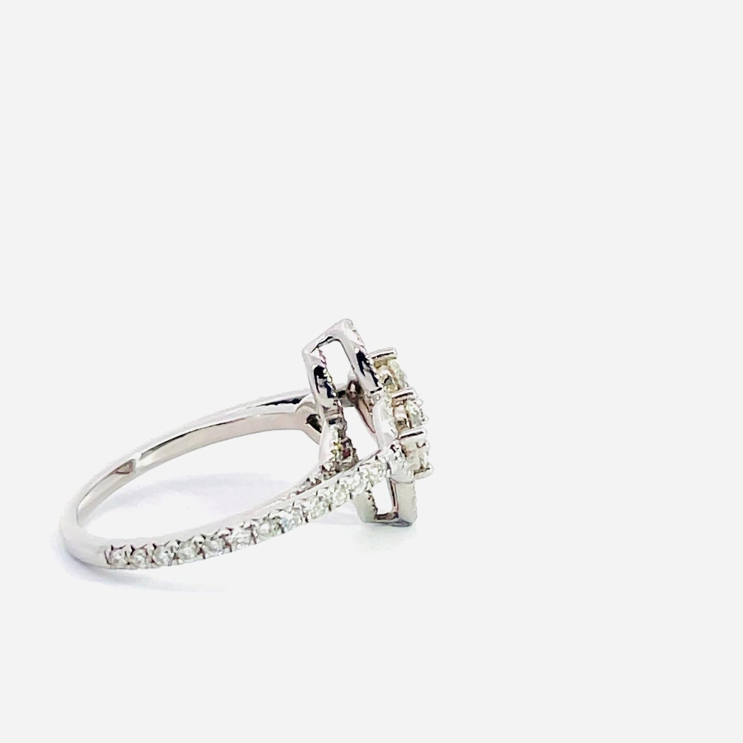 14 K White Gold Fancy Rings 1.25 cttw