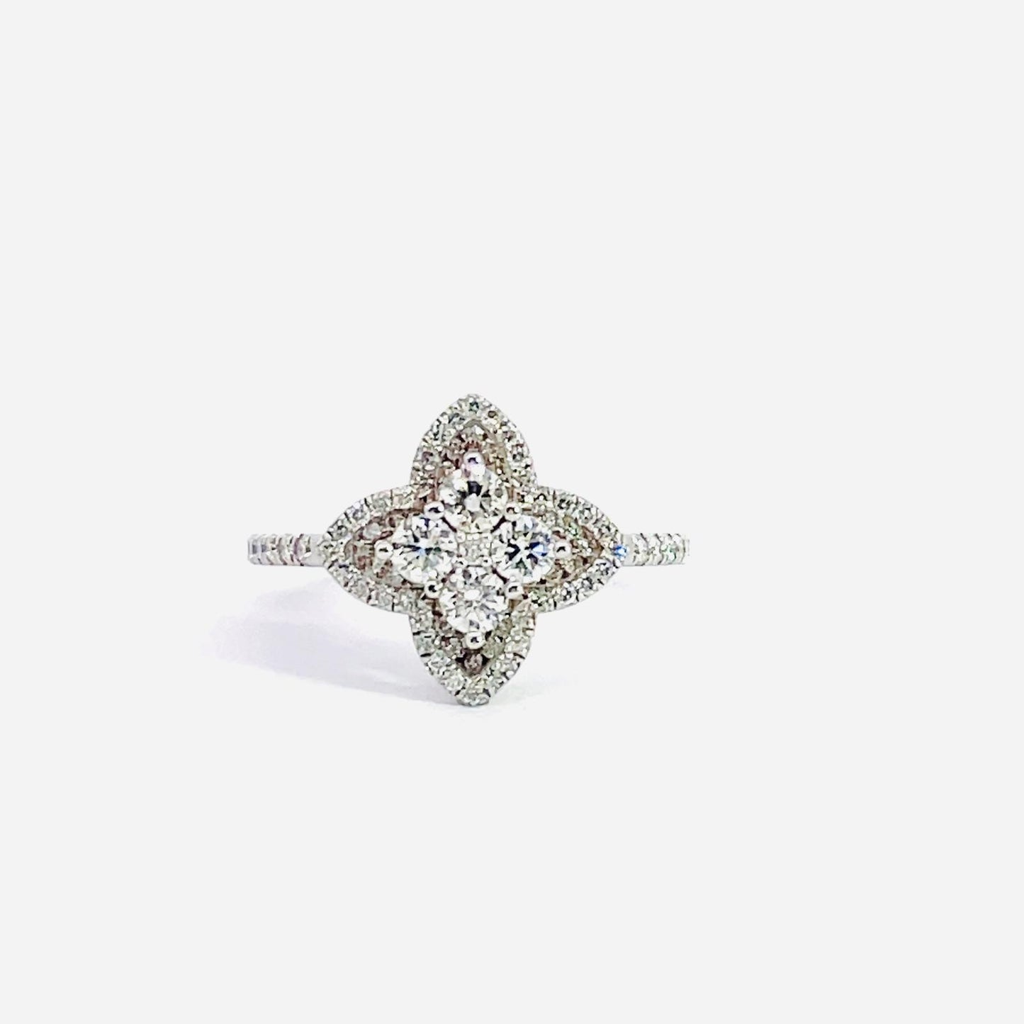 14 K White Gold Fancy Rings 1.25 cttw