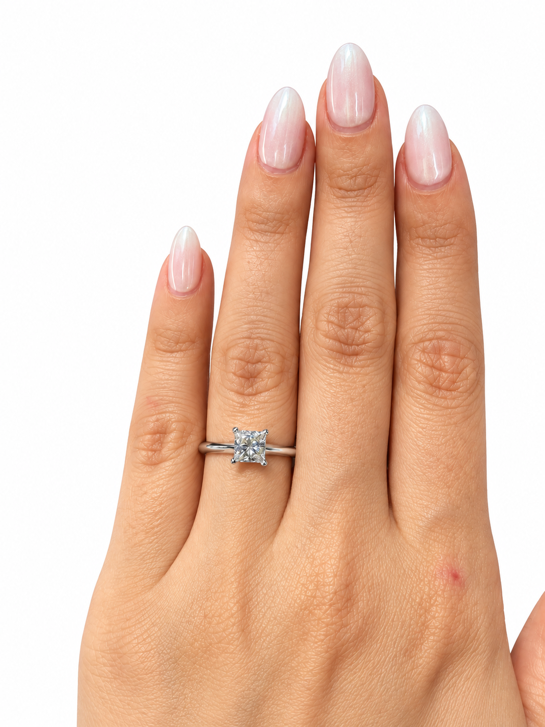 1.00 CT Princess Cut Lab Grown Diamond Solitaire Engagement Ring 14k White Gold-IGI Graded