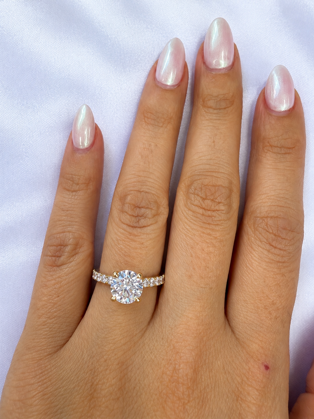 Ct Round Lab GROWN 2.09 Diamond Engagement Ring in 14K Yellow Gold- IGI Certified