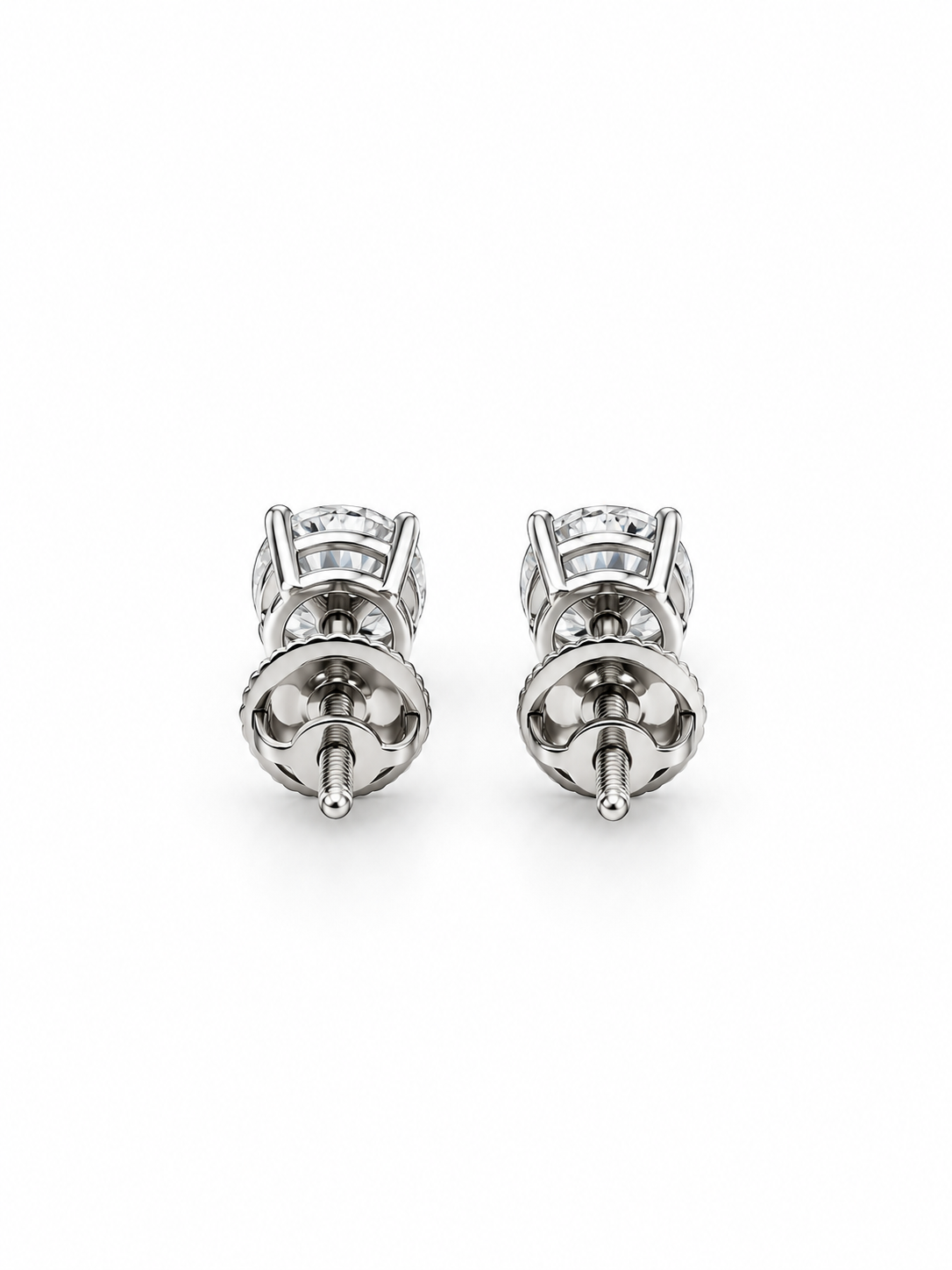 1.04 CTW Round Lab-Grown Diamond Stud Earrings in 14K white Gold