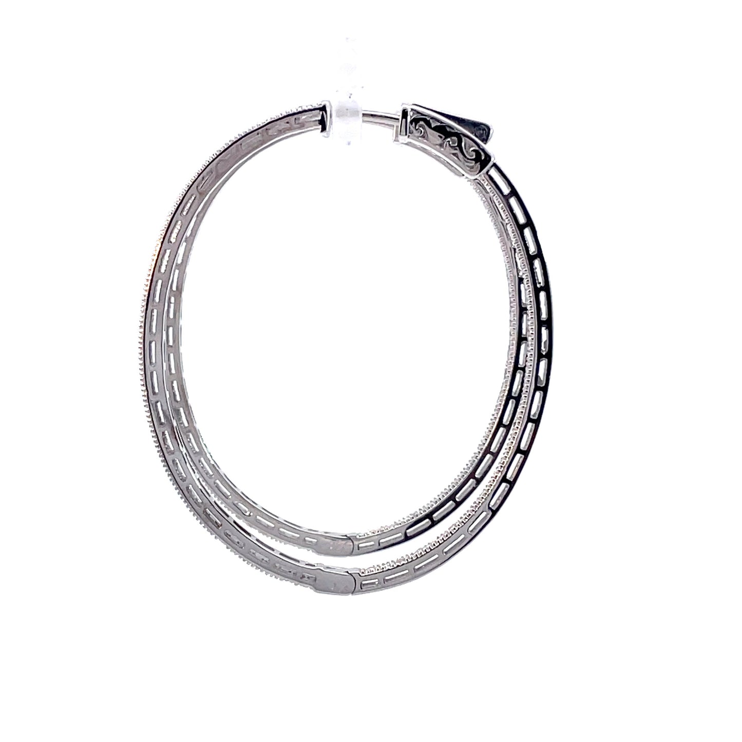 14kt White Gold Oval Diamond Hoops 1.27ctw
