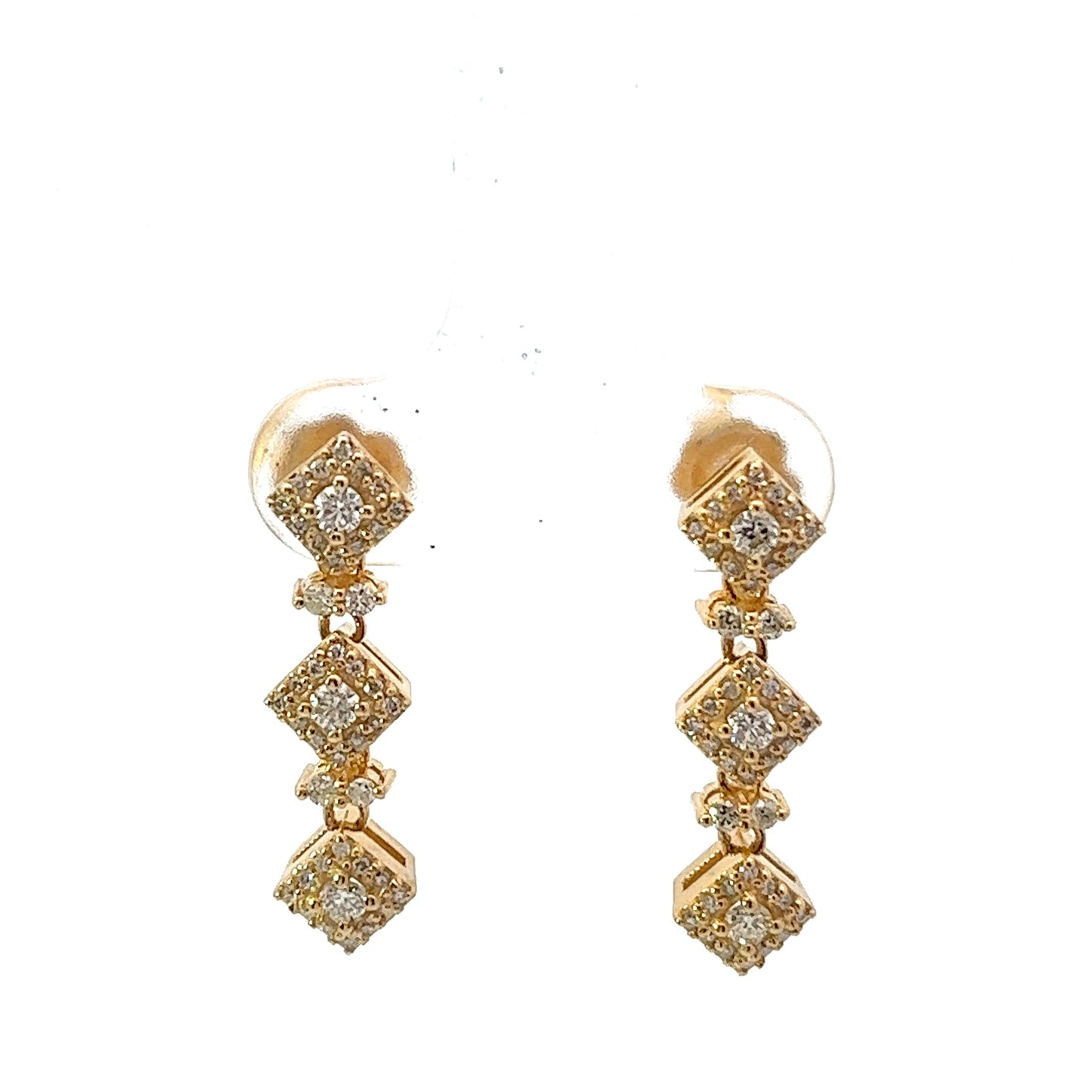 14kt Yellow Gold Custom Diamond Earring 1.27ctw