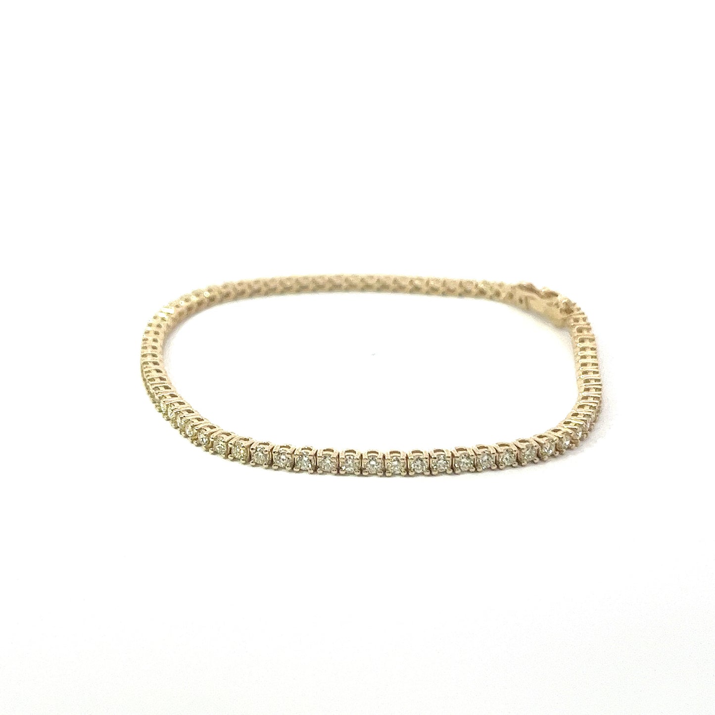 14KT Yellow Gold 2.33CT Diamonds Tennis Bracelet 7 Inches (3 pointers each)