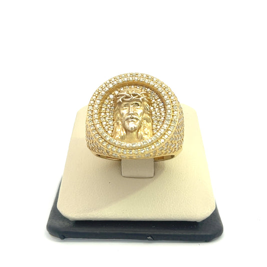 10kt Yellow Gold Jesus Ring 3.95ct