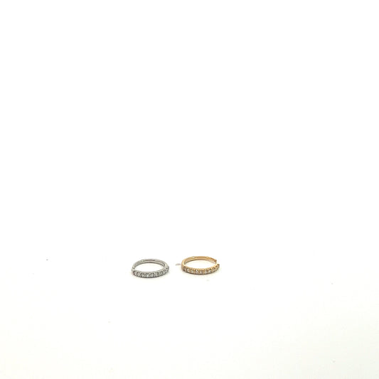 18kt White/Yellow Gold Twisted Nose Stud 0.03ctw