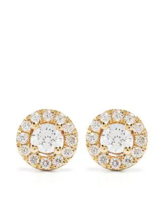 18K Lab Diamonds Cluster Halo Studs Earrings 1.81CTW with Center 1.05CT