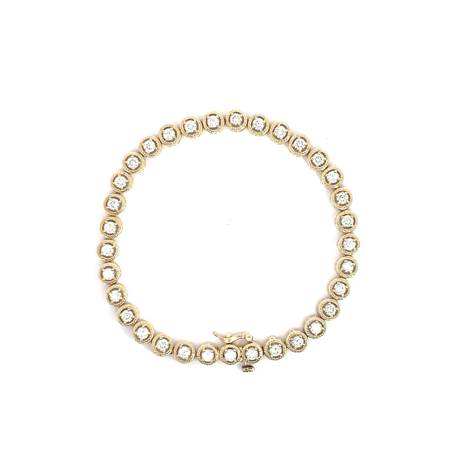 10KT Yellow Gold 2.76CT Diamond Fancy Bracelet 11.3g