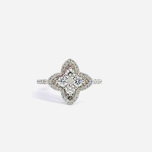 14 K White Gold Fancy Rings 1.25 cttw