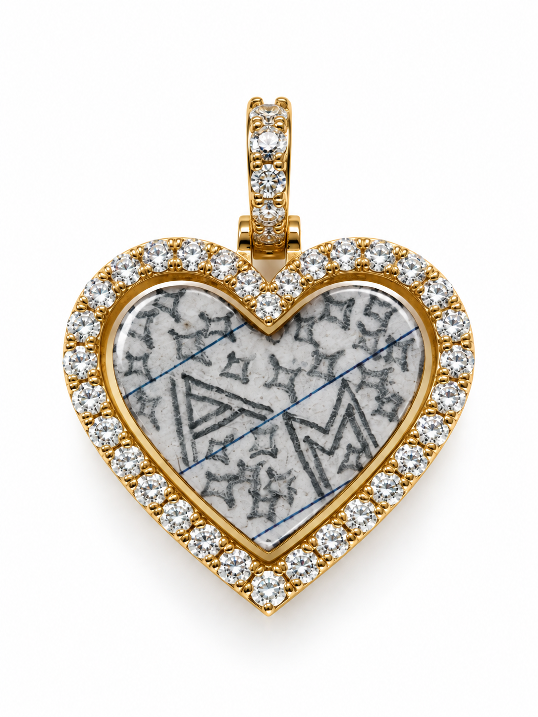 14K Yellow Gold 1.13 CTW Lab-Grown Diamond Herat Memory Pendant