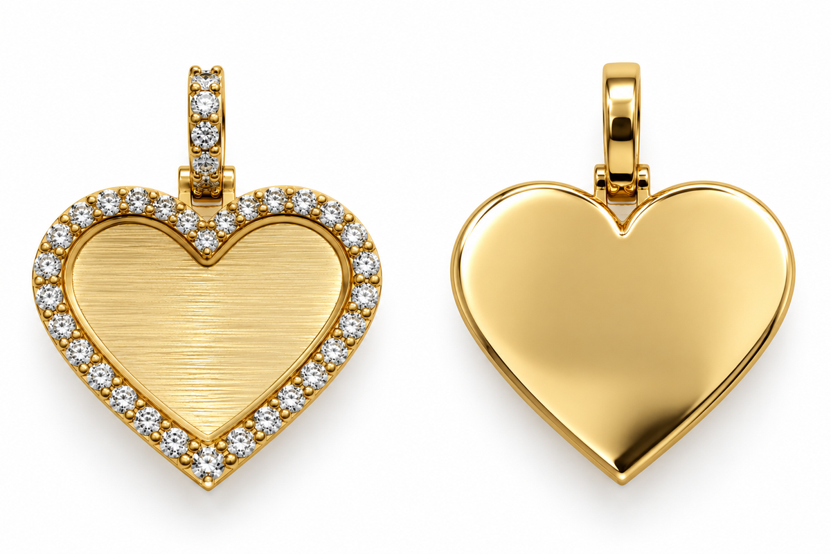 14K Yellow Gold 1.13 CTW Lab-Grown Diamond Herat Memory Pendant