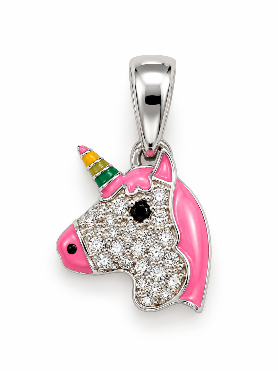 10K White Gold 0.12 CTW Diamond Unicorn Pendant