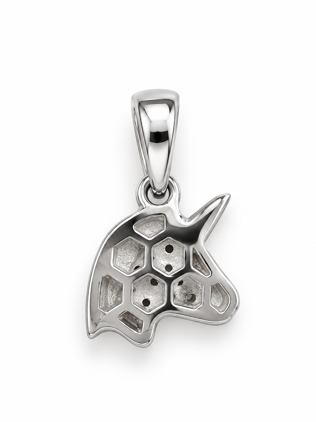10K White Gold 0.12 CTW Diamond Unicorn Pendant