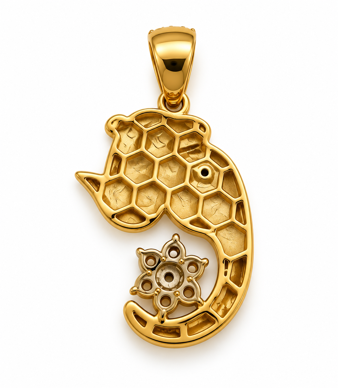 18K Gold 0.70 CTW Diamond Ganesha Pendant