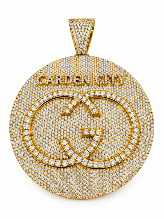 Custom GC Diamond Pendant-10K Yellow Gold 26.15 CTW