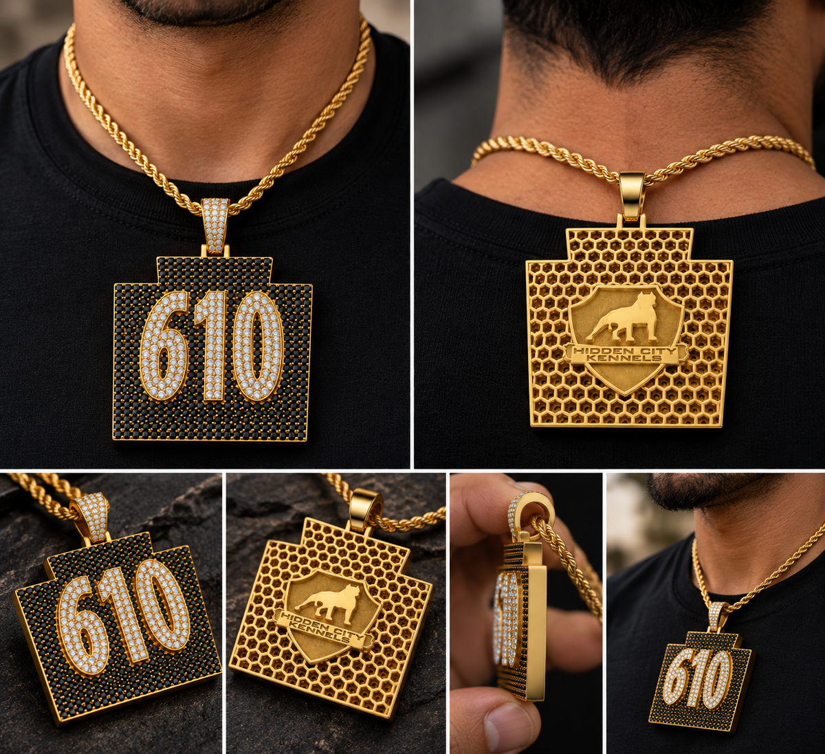 Custom #610 Lab-Grown Diamond Pendant-10K Yellow Gold 7 CTW