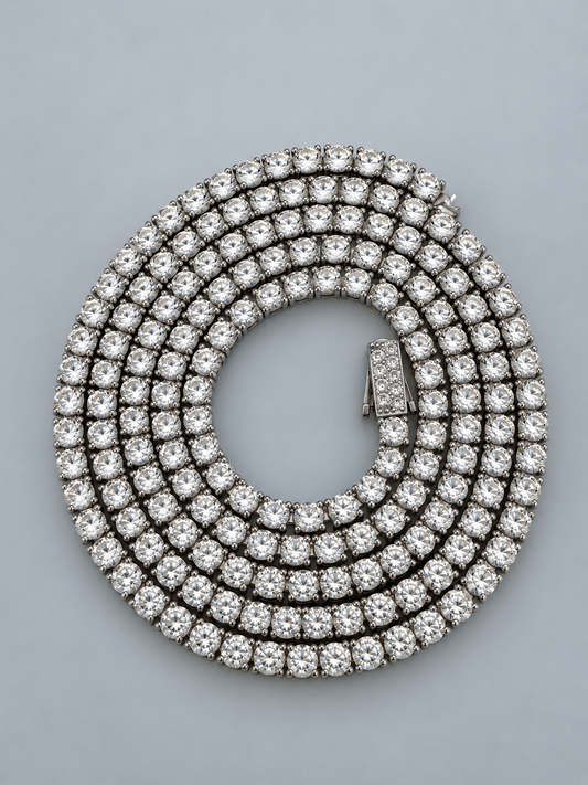 Moissanite Tennis Chain-Silver -20