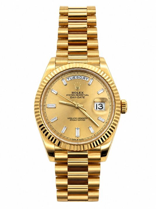 Rolex Day-Date 40 Yellow Gold Champagne Diamond Dial – Ref. 228238