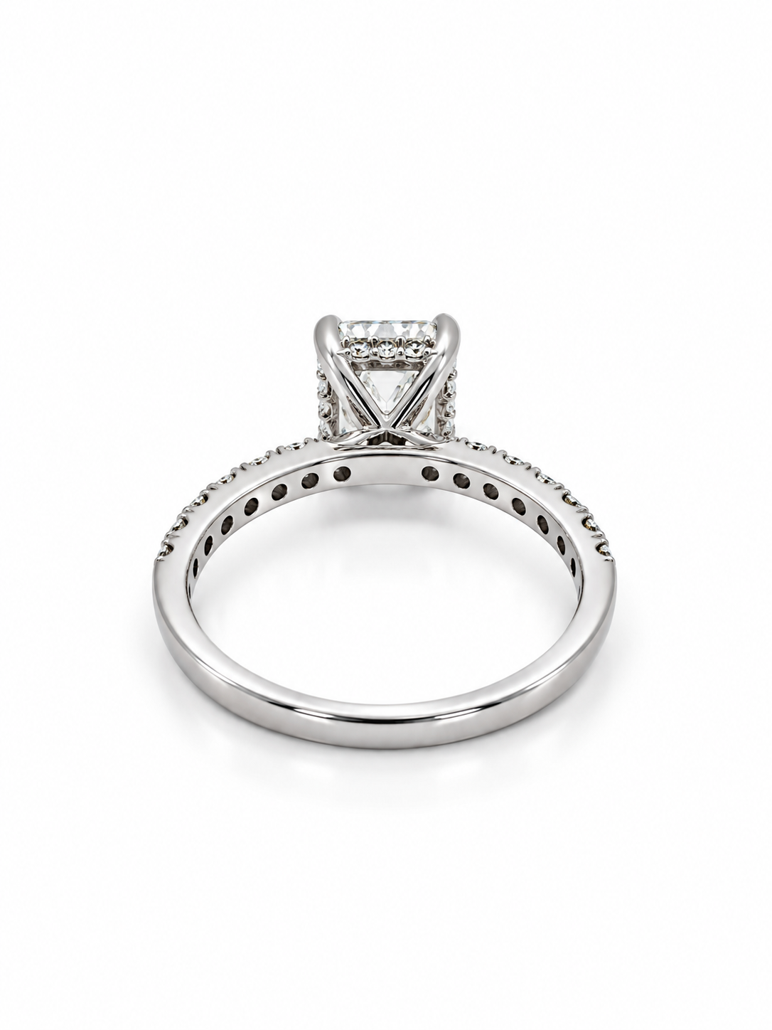 2.55 CTW Emerald Cut Lab-Grown Diamond Engagement Ring in 14K white Gold
