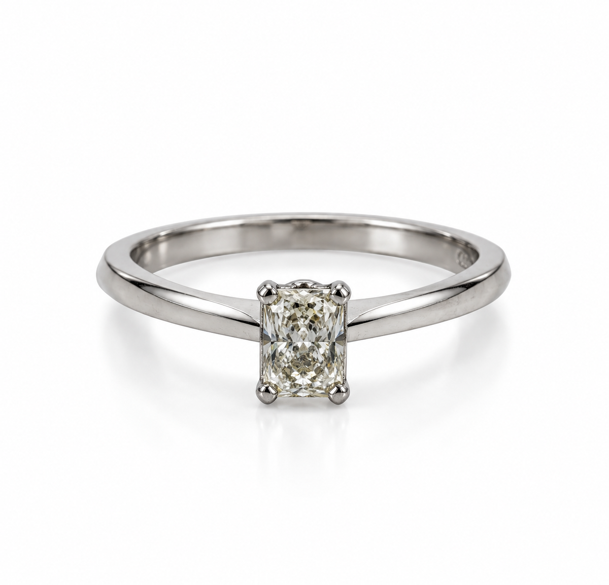 1.00 CT Radiant Cut Lab-Grown Diamond Solitaire Engagement Ring in 14K White Gold