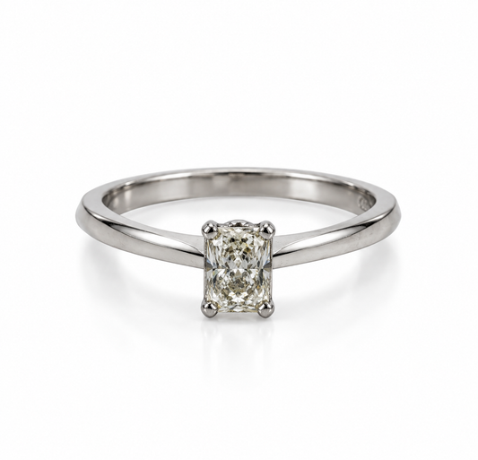 1.00 CT Radiant Cut Lab-Grown Diamond Solitaire Engagement Ring in 14K White Gold