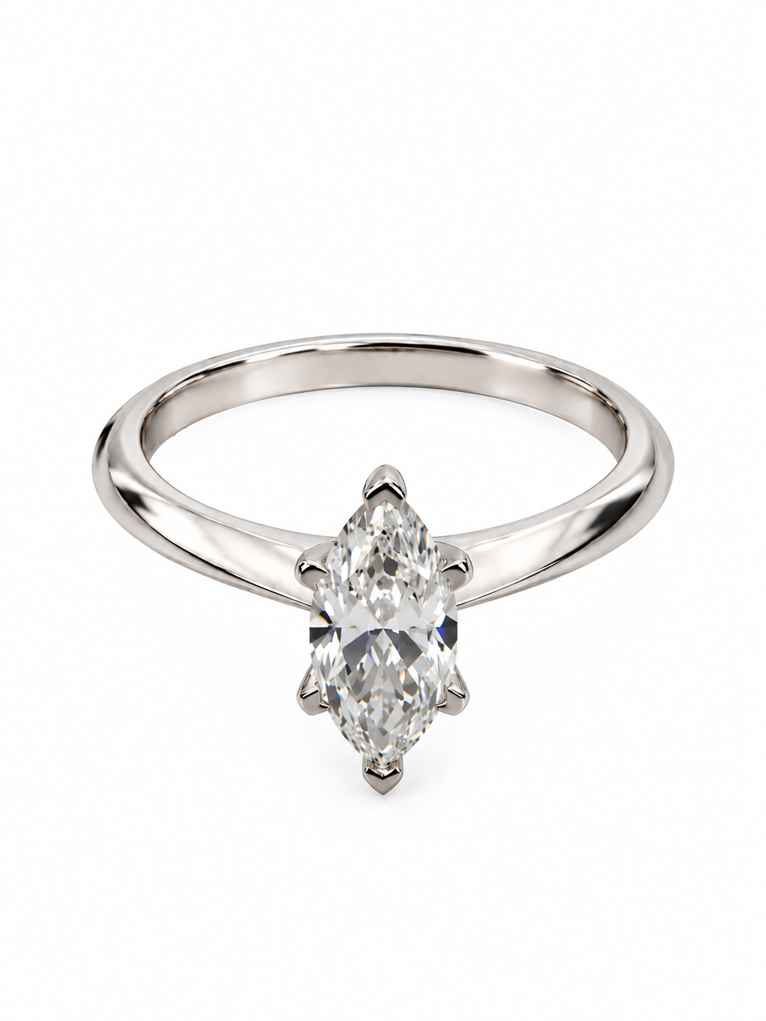 1.00 CT Marquise  Cut Lab Grown Diamond Solitaire Engagement Ring in 14K White Gold