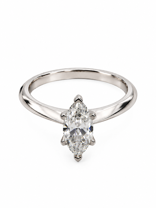 1.00 CT Marquise  Cut Lab Grown Diamond Solitaire Engagement Ring in 14K White Gold
