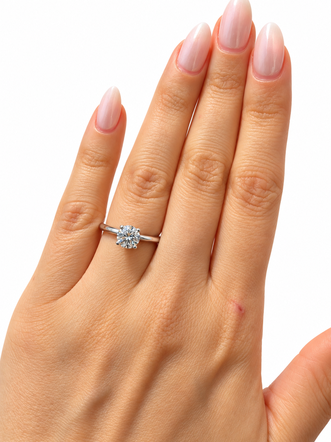 14K white Gold 1.05 CT Pear-Shaped Lab Grown Diamond Solitaire Ring