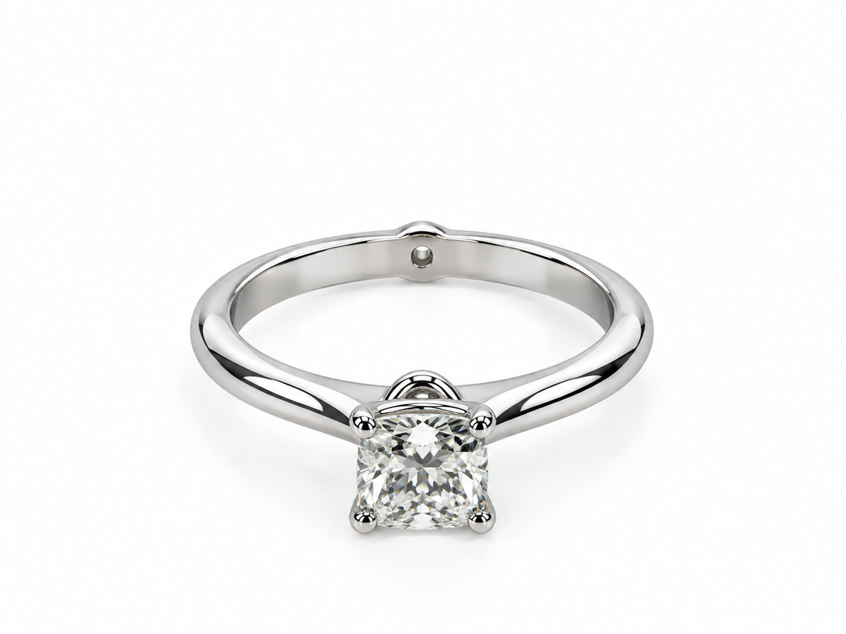 1.00 CT Princess Cut Lab Grown Diamond Solitaire Engagement Ring 14k White Gold-IGI Graded