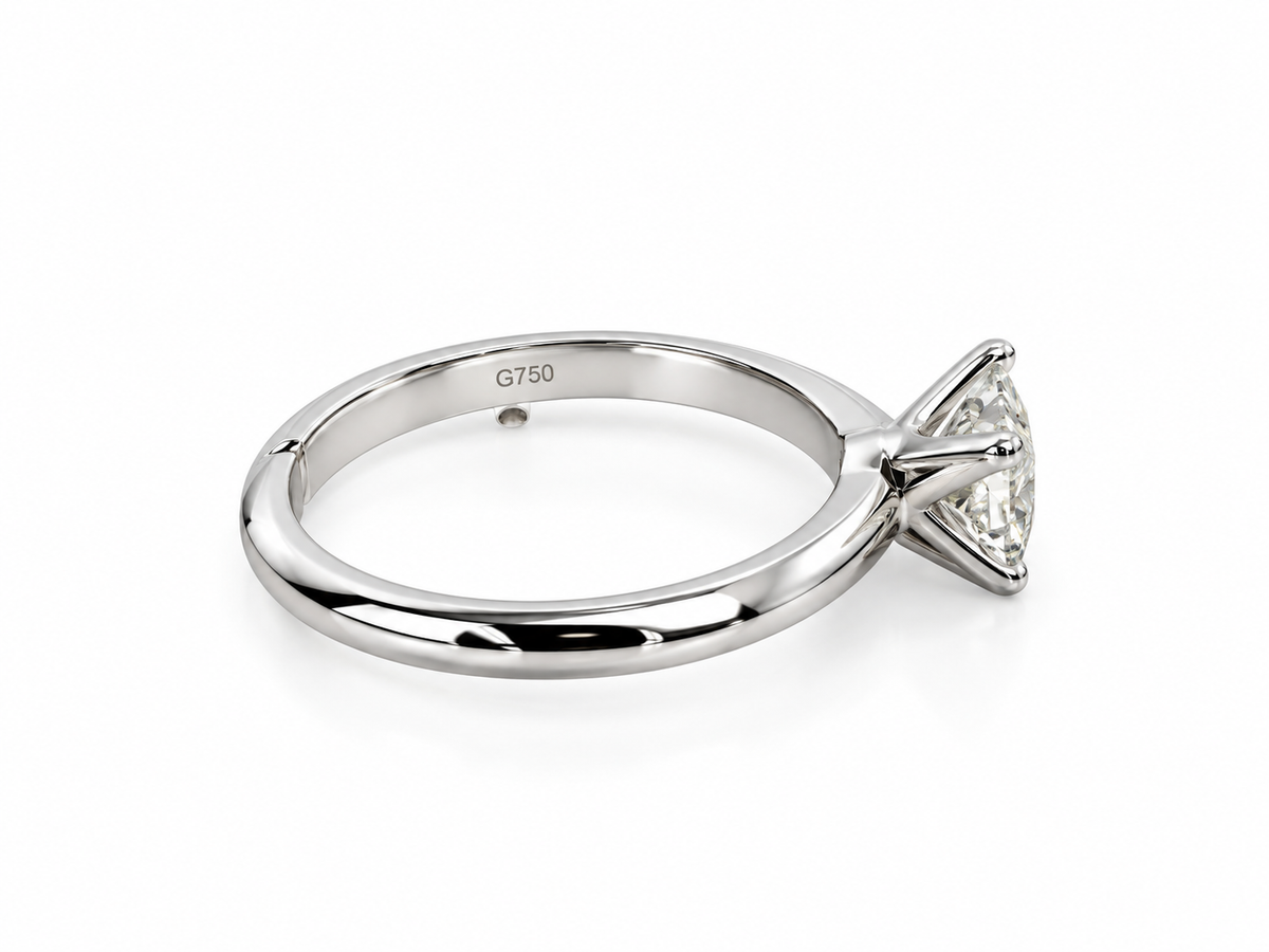 1.00 CT Princess Cut Lab Grown Diamond Solitaire Engagement Ring 14k White Gold-IGI Graded