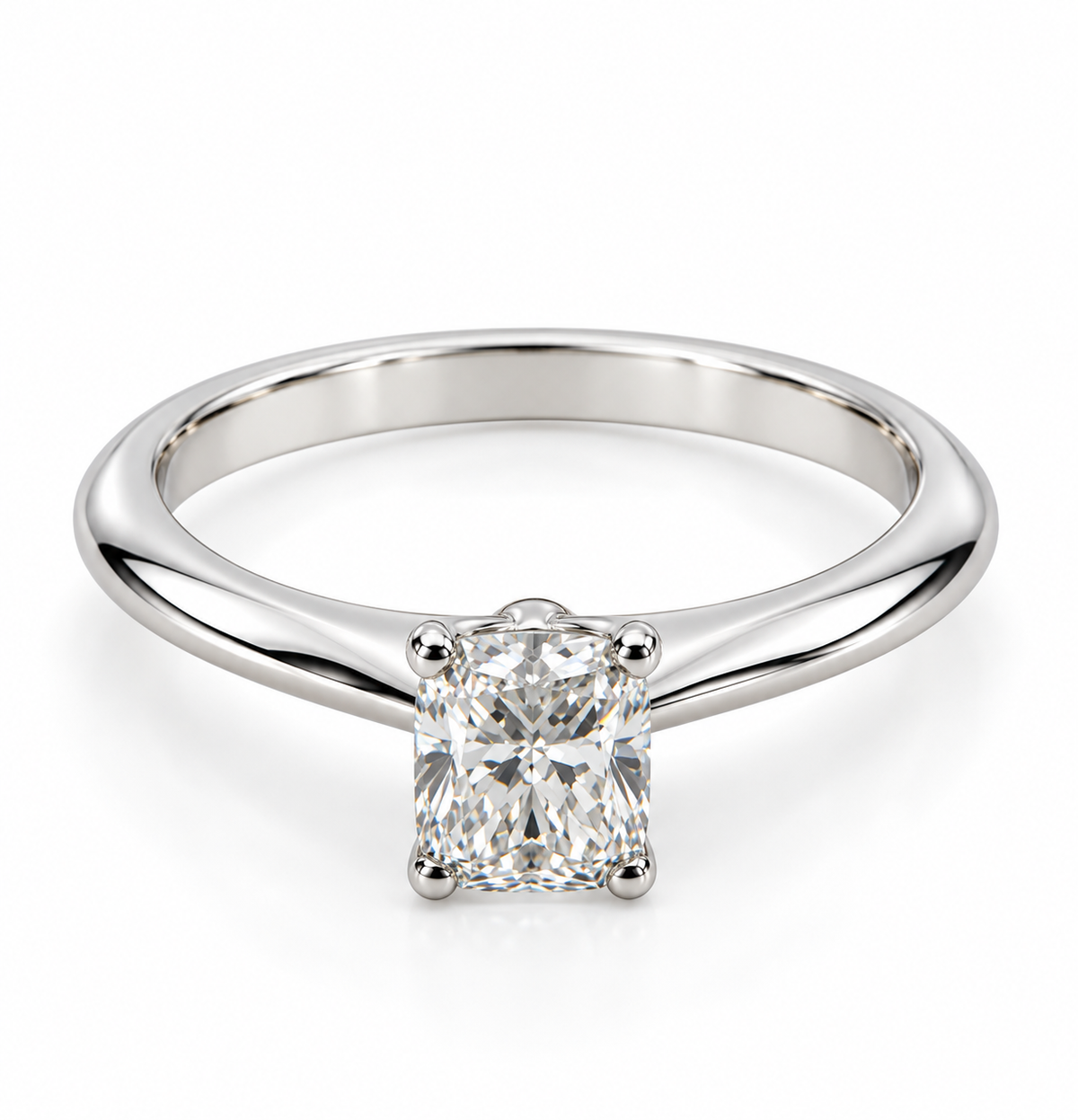 1.00 CT Cushion Cut Lab Grown Diamond Solitaire Engagement Ring in 14K white Gold -IGI Certified