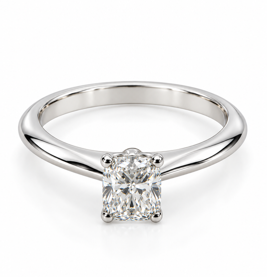 1.00 CT Cushion Cut Lab Grown Diamond Solitaire Engagement Ring in 14K white Gold -IGI Certified