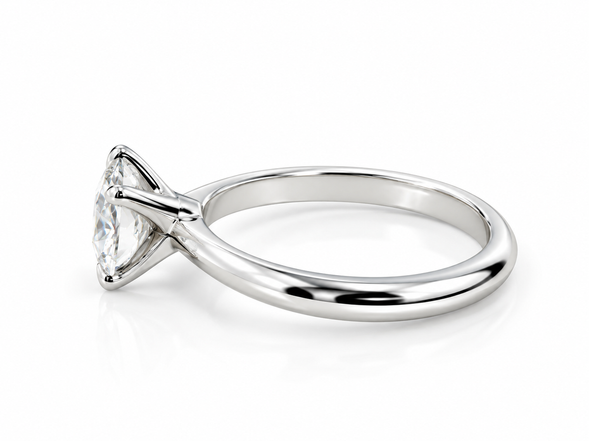 1.00 CT Oval Cut Lab Grown Diamond Solitaire Engagement Ring in 14K white Gold-IGI Graded
