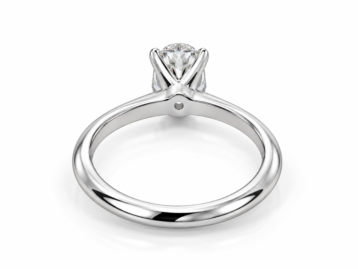 1.00 CT Oval Cut Lab Grown Diamond Solitaire Engagement Ring in 14K white Gold-IGI Graded