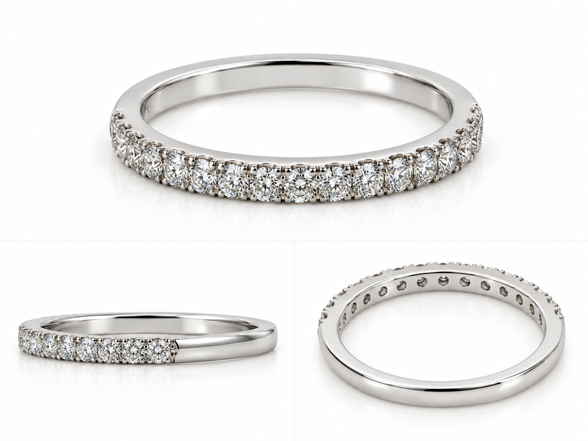 14K Rose Gold 0.45 CTW Round Lab-Grown Diamond Matching Band