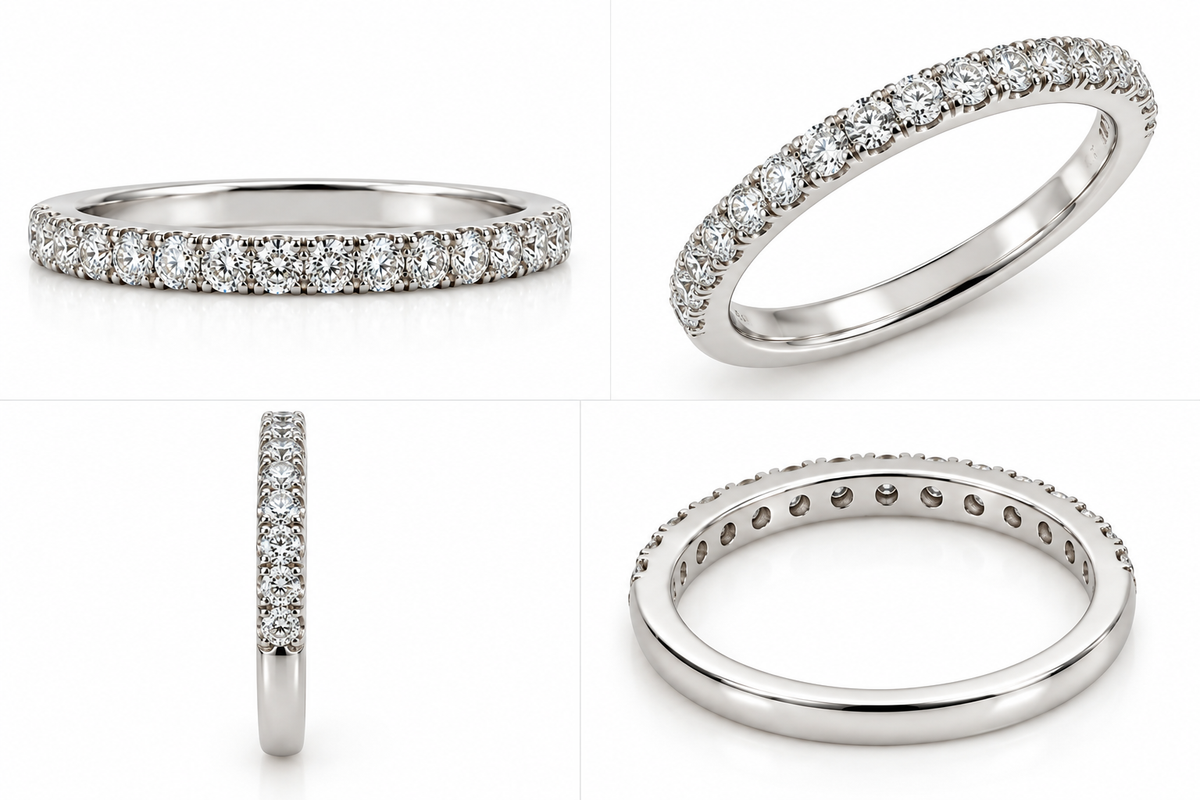 14K Rose Gold 0.45 CTW Round Lab-Grown Diamond Matching Band