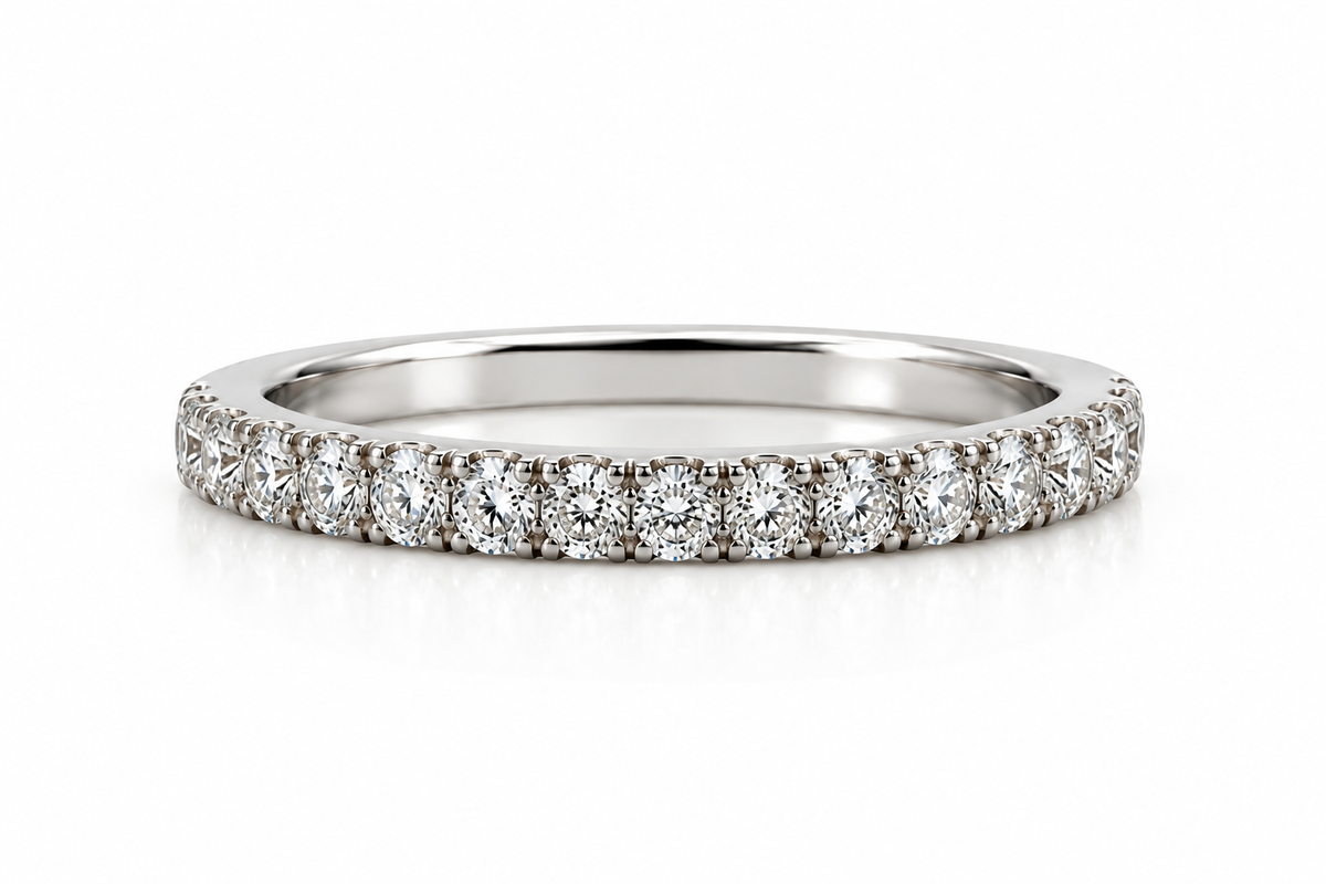 14K Rose Gold 0.45 CTW Round Lab-Grown Diamond Matching Band
