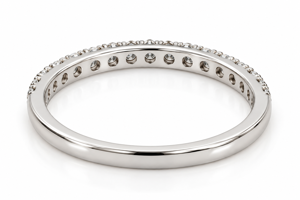14K White Gold 0.43 CTW Round Lab-Grown Diamond Matching Band