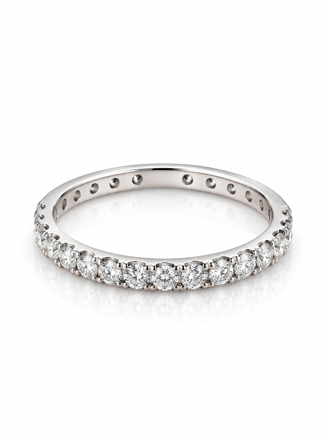 14K White Gold 0.48 CTW Round Lab-Grown Diamond Matching Wedding Band