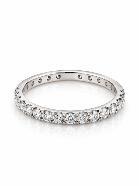14K White Gold 0.48 CTW Round Lab-Grown Diamond Matching Wedding Band