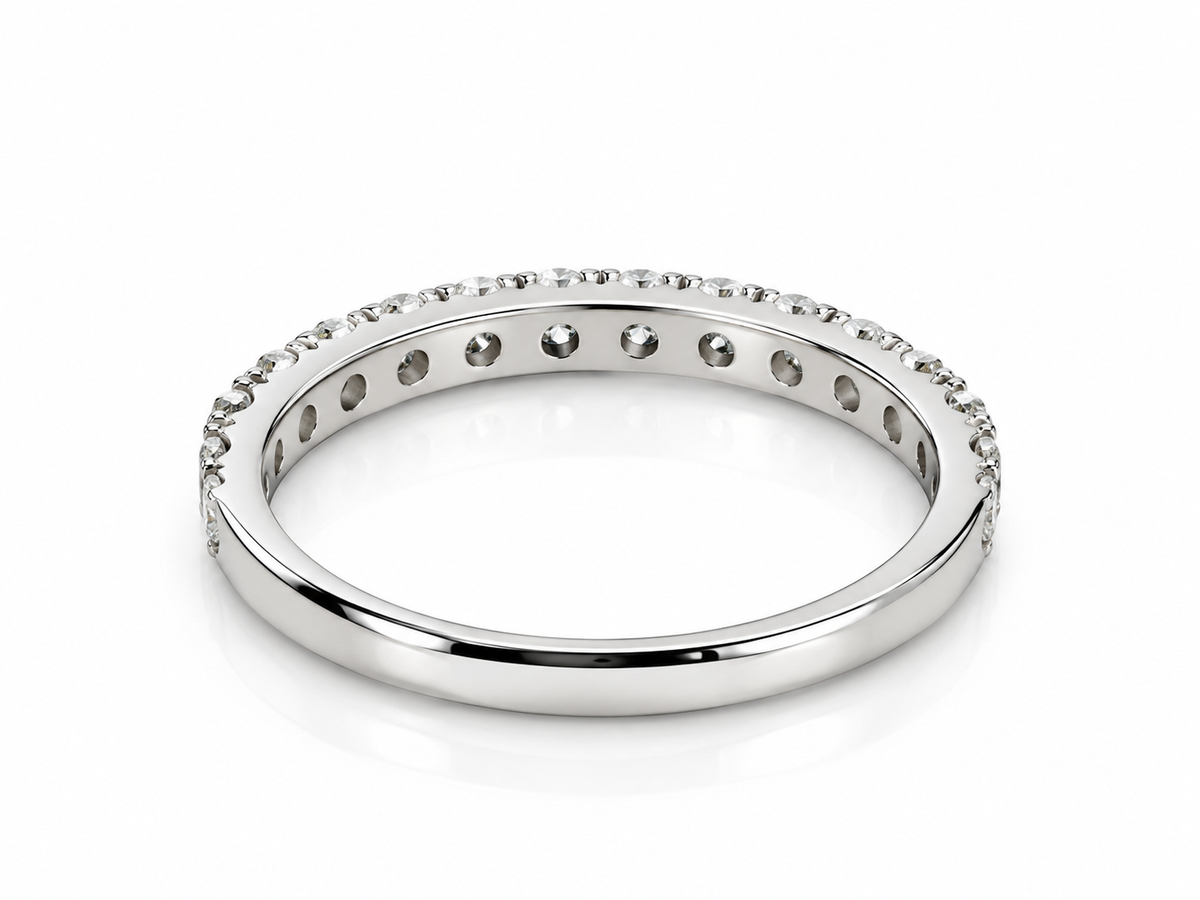 14K White Gold 0.48 CTW Round Lab-Grown Diamond Matching Wedding Band
