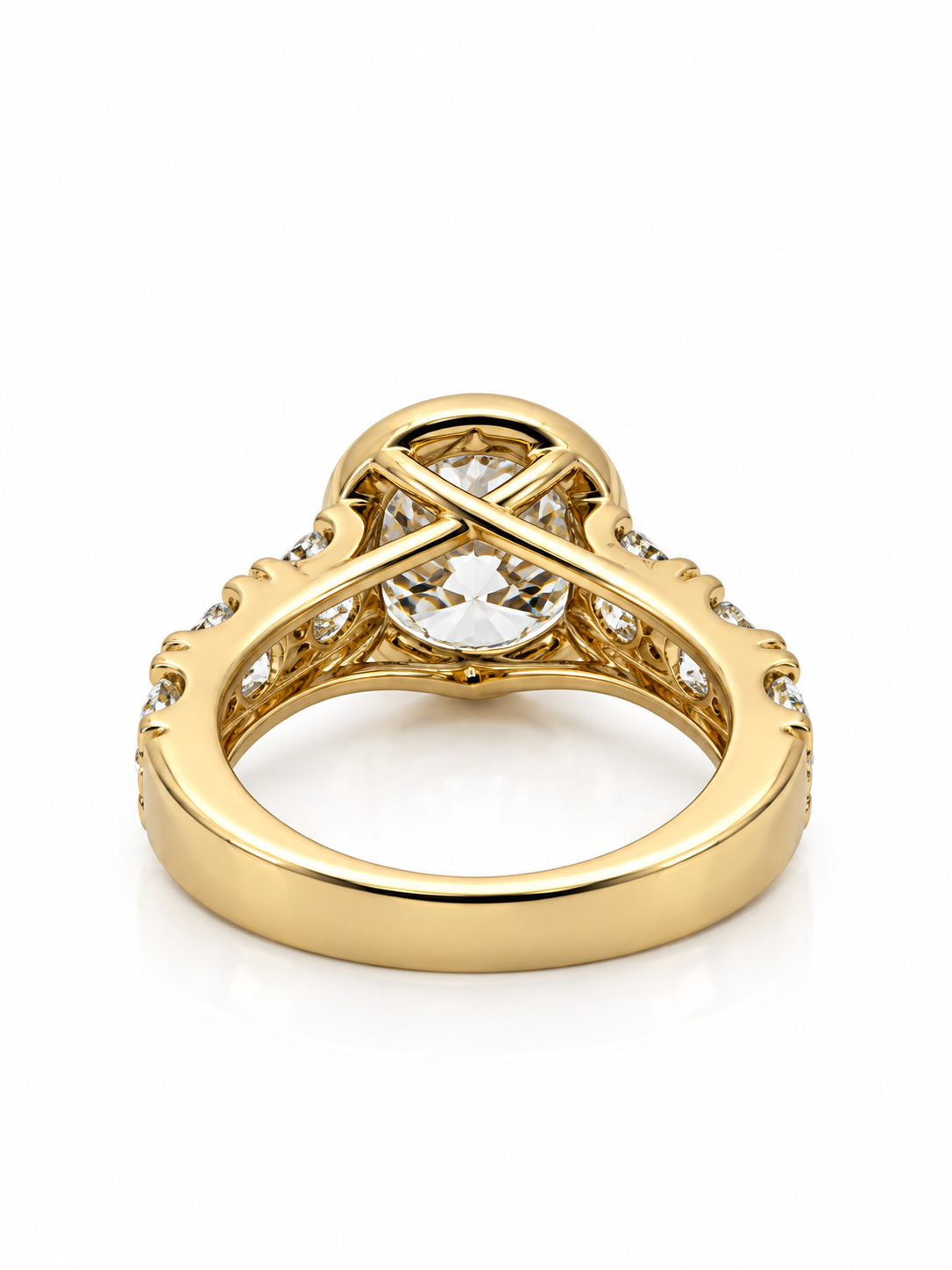 4.00 CT Fancy Lab Grown Diamond Ring in 14K Yellow Gold – 6.20 CTW – IGI Certified