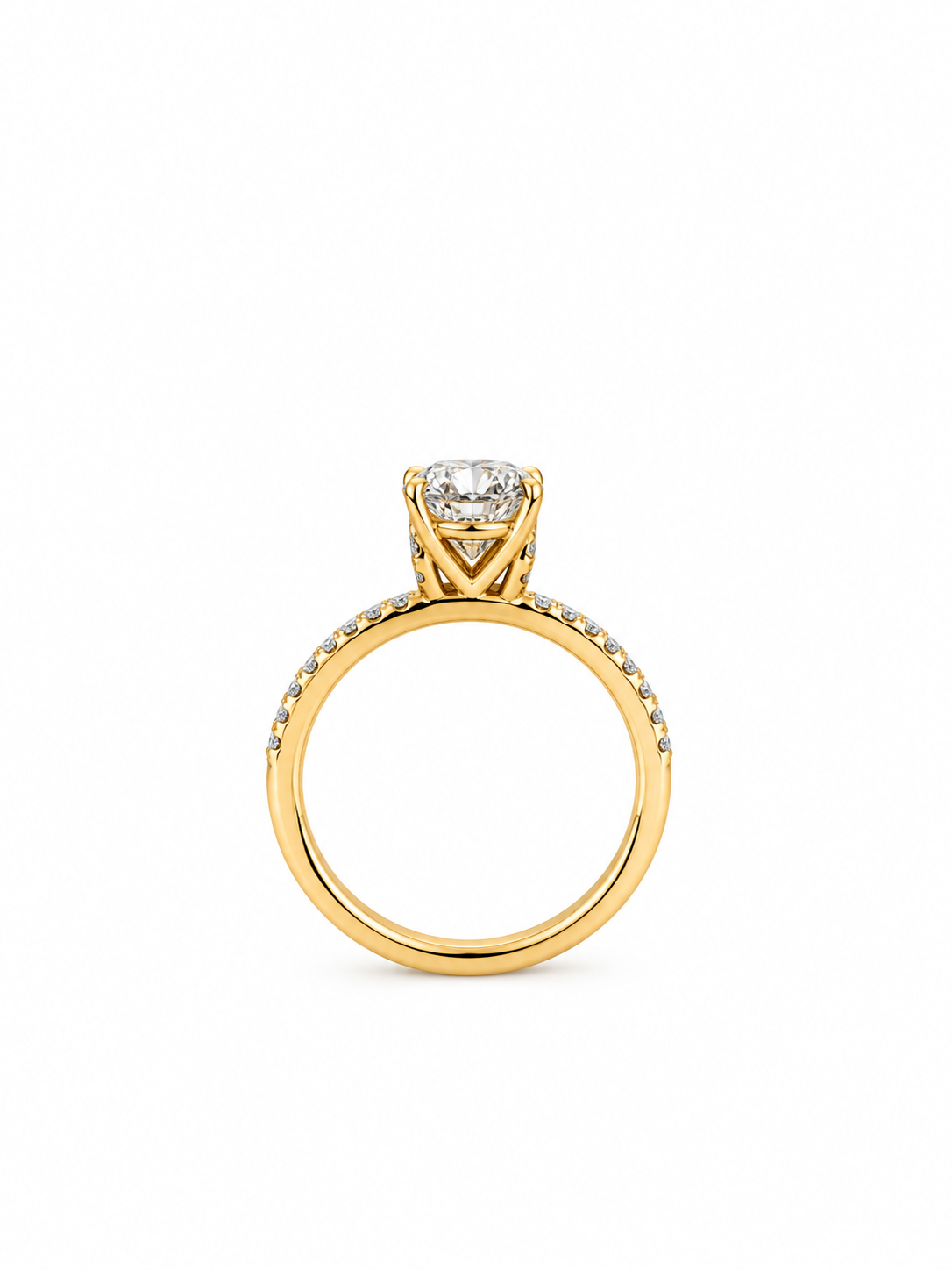 CT Oval Lab Grown Diamond 2.06 Engagement Ring in 14K Yellow Gold- IGI Certified